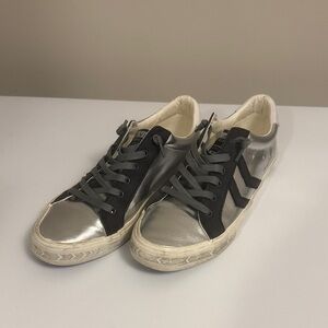 Silver and Black Sneakers